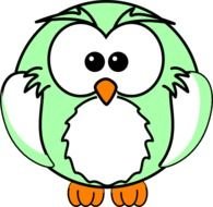 Green Owl Clip Art N18