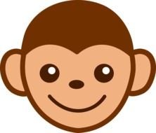 Cute brown Monkey Face Clip Art