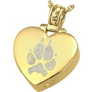 Pet Paw Print Heart Cremation Jewelry N2