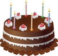 Chocolate Birthday Cake With Candles N3