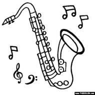 Saxophone Coloring Page N2