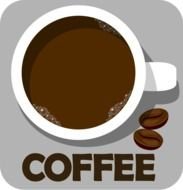 Coffee Cup and beans sign drawing