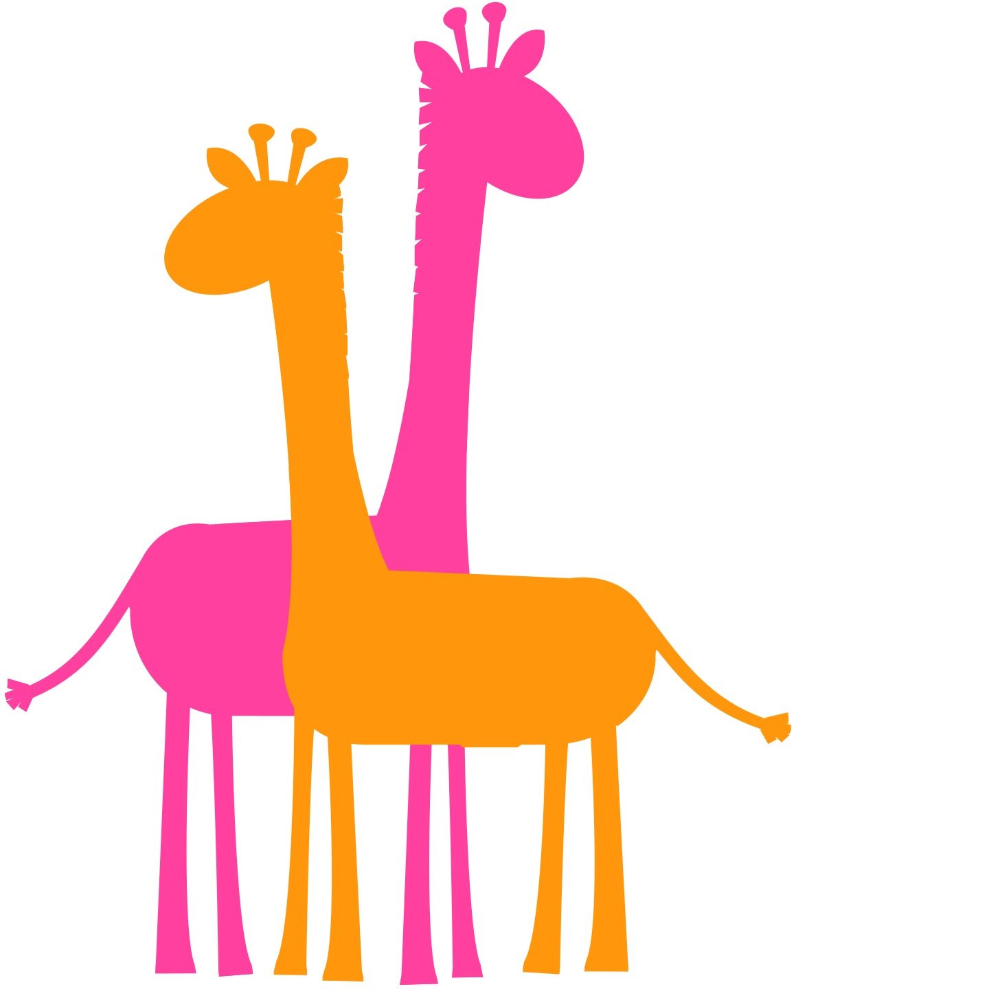 orange and pink cartoon giraffes
