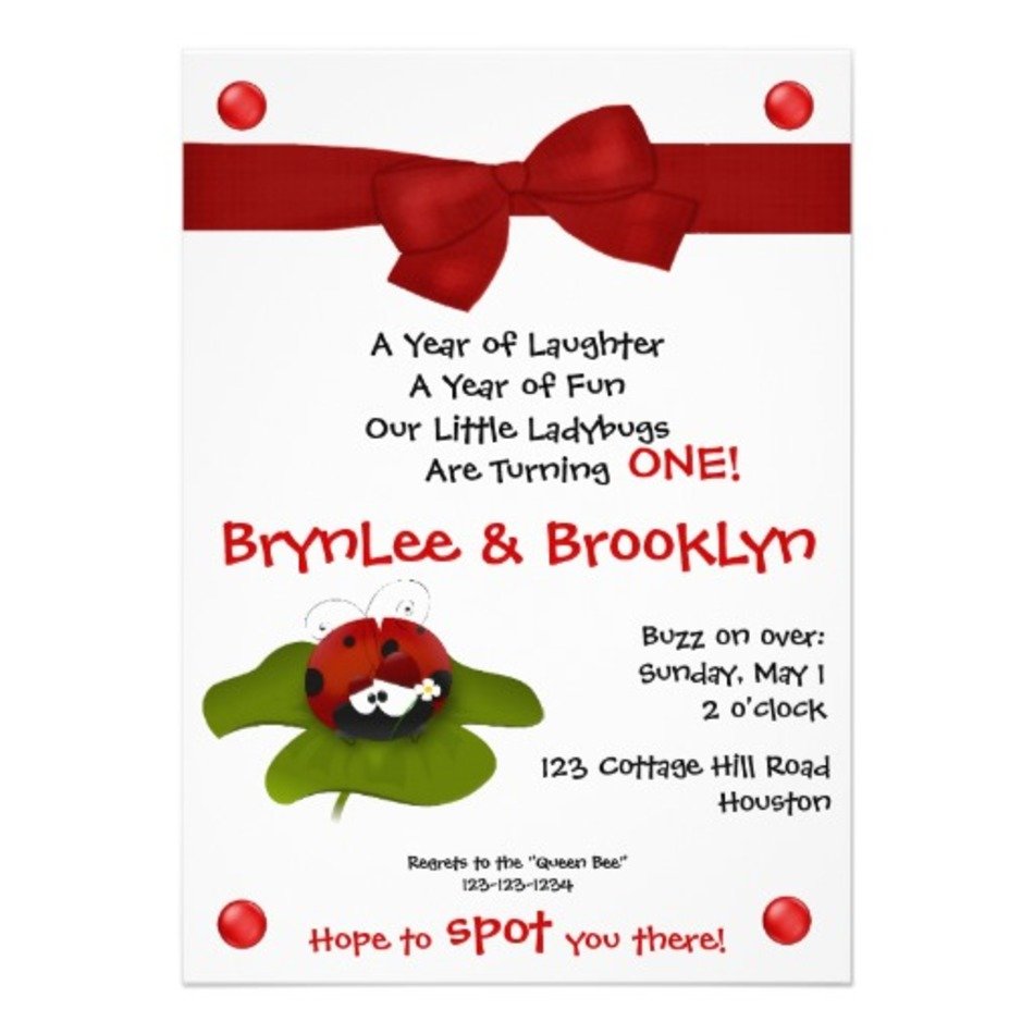 Ladybug Invitations