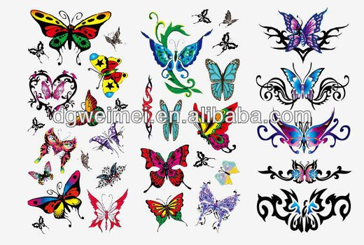 Cartoon Butterflies Tattoo