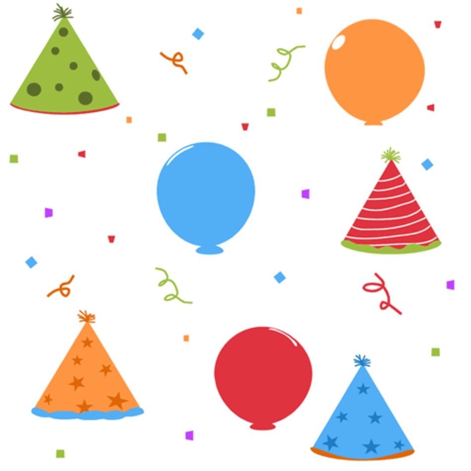 New Year Party Fun Background Balloons Hats And