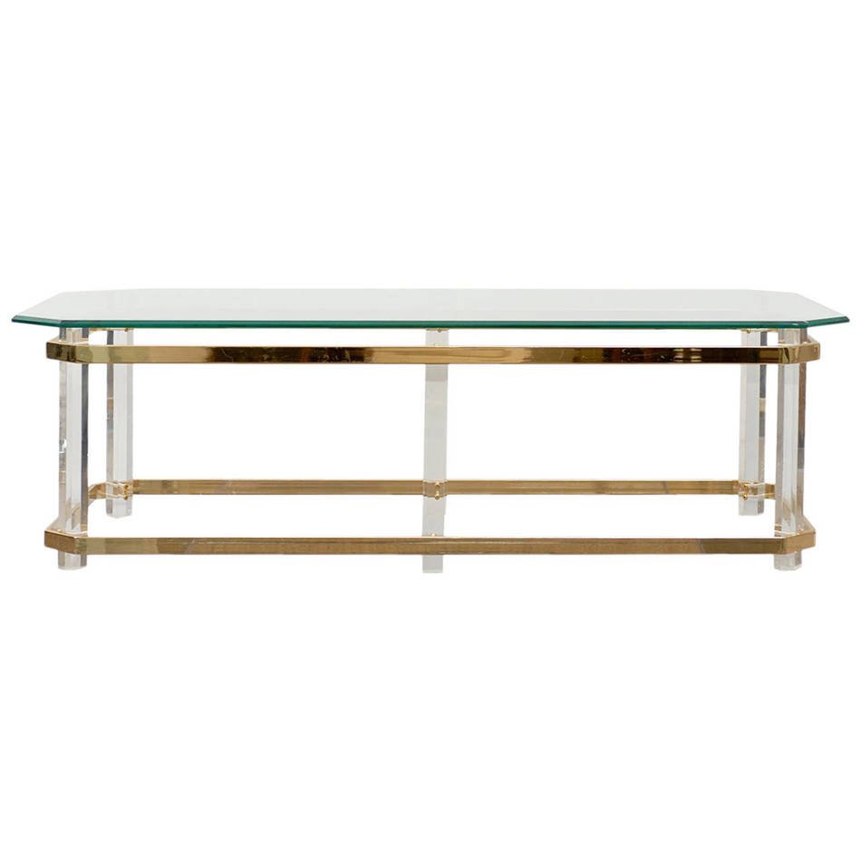 Lucite And Brass Coffee Table drawing