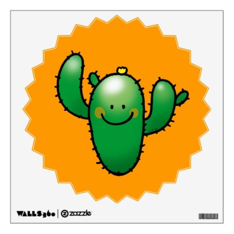 Cute Cactus Cartoon Wall Decal