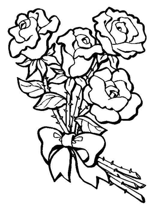 Rose Flower Coloring Pages Printable N2