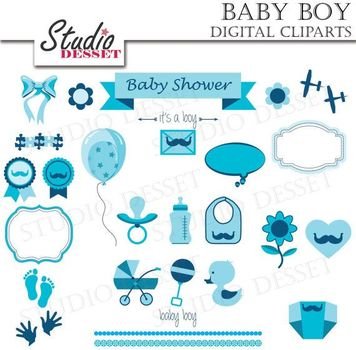 Baby Boy Shower Invitation Clip Art