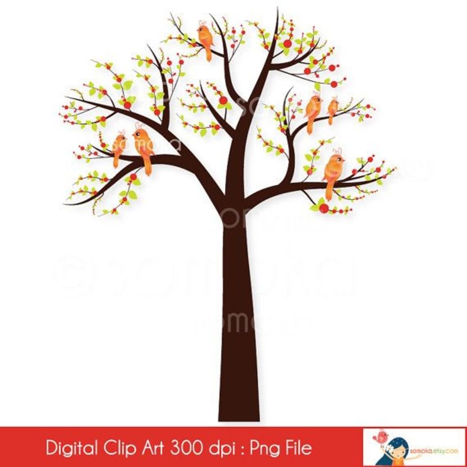 Birds And Trees Clip Art