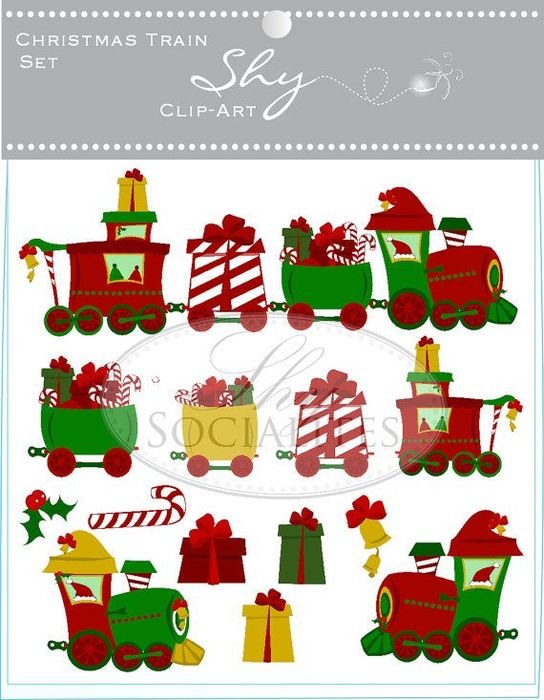 Christmas Train Clip Art N10