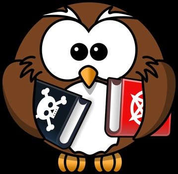smart owl with books