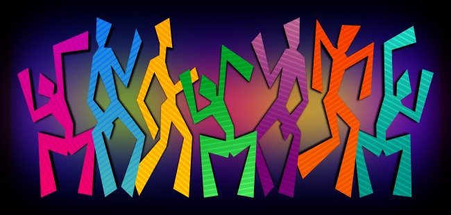 Dancing Figures Clip Art Simple