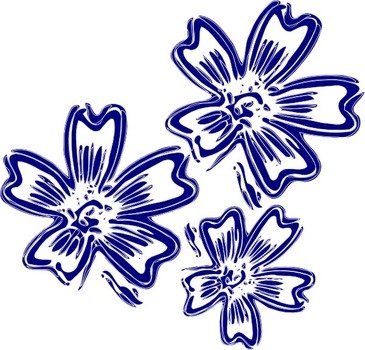 Navy Blue Flower Clip Art N4