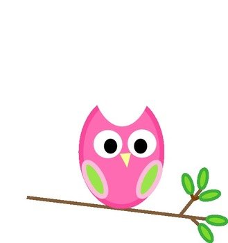 Pink And Green Owl Clip Art Free