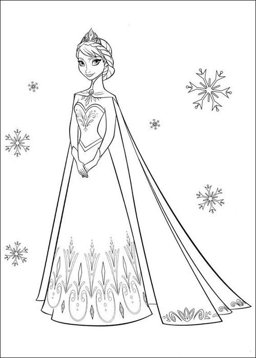 Elsa Frozen Coloring Page Free