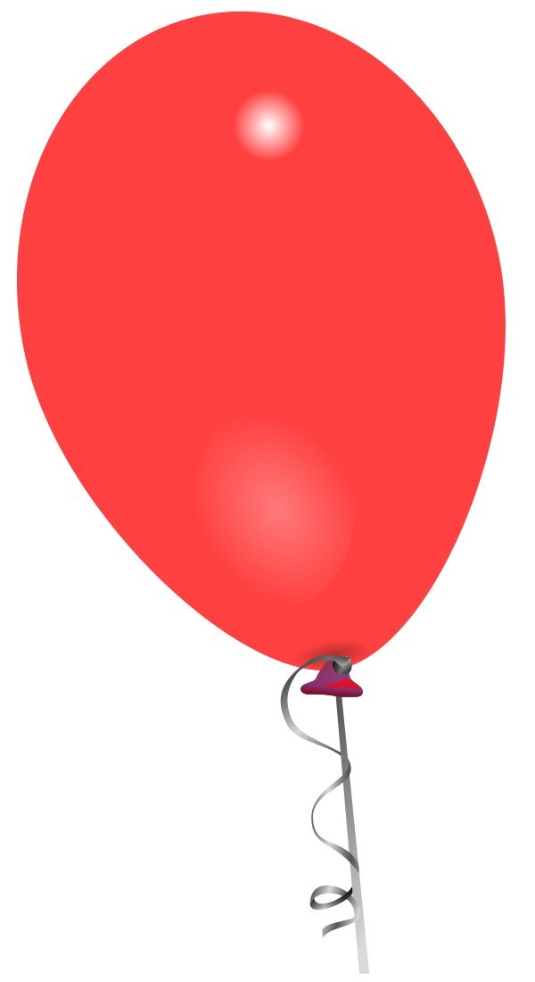 Red Balloon on stick, Clip Art free image download