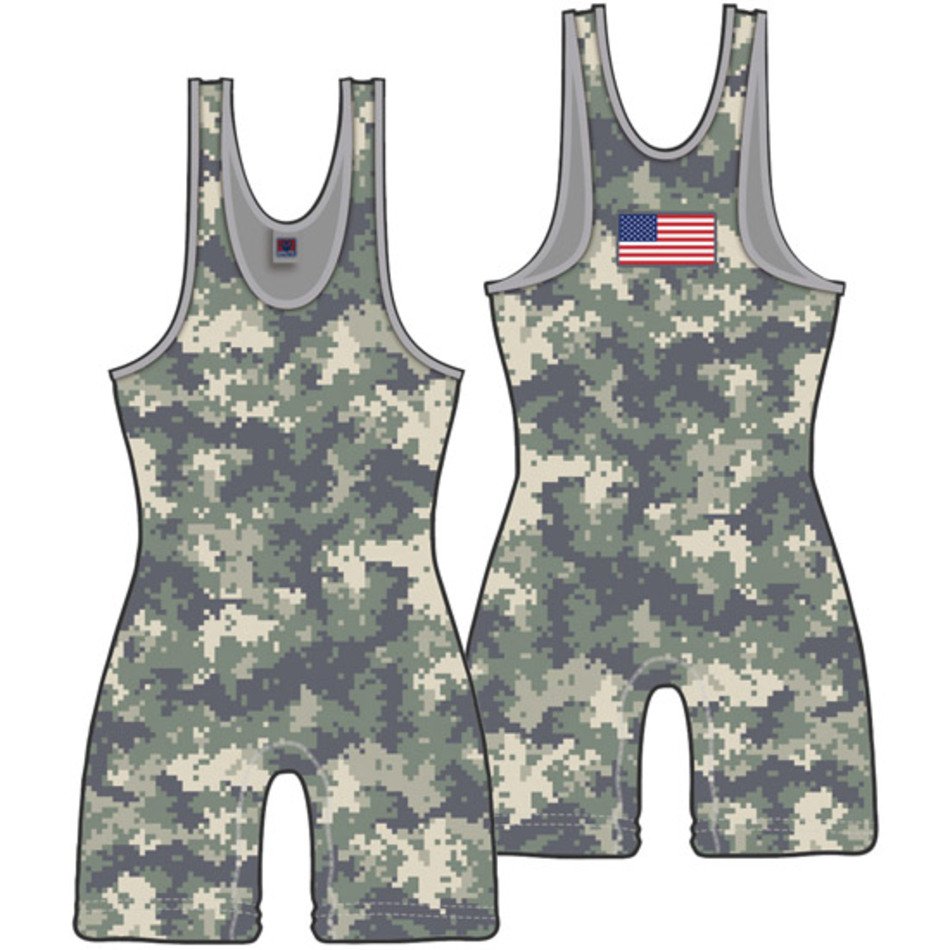 Digital Camo Wrestling Singlets