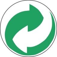 drawn green arrow in a white circle