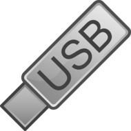 USB Flash Drive, greyscale Icon
