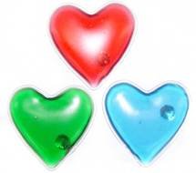 green, red and blew hearts
