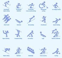 sports games icons on blue background