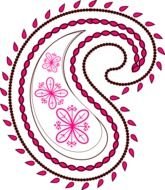 Pink Paisley Clip Art N4