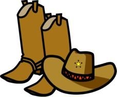 cowboy hat and boots as a picture for clipart