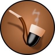 Sherlock Holmes painted tube in a brown circle