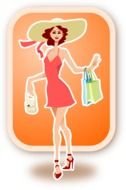 Ladies Shopping Clip Art drawing