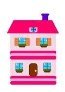 painted pink Barbie doll house