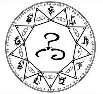painted demon symbol