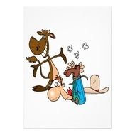 Cartoon Cowboy Roping A Calf Rodeo Clip Art