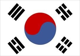 painted white Korean Flag