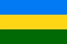 painted blue yellow green flag