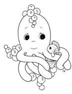 marine life in black and white illustration