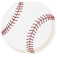 Cartoon white and red baseball ball clipart