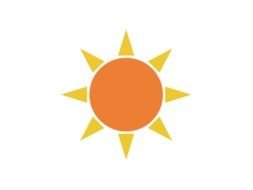 big orange sun drawing