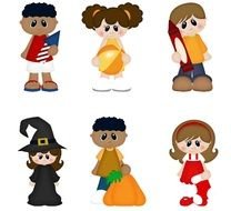 clipart of the Calendar Kids