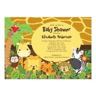 Jungle Safari Baby Shower Invitations N3