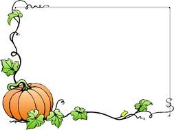 Clipart of Fall Pumpkin Border