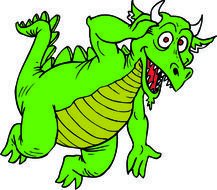 green dragon with horns