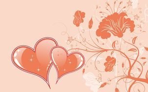 Valentineââs Day, background witf Hearts and flowers