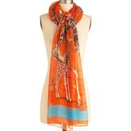 Orange And Blue Giraffe Scarf drawing