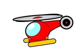 cartoon red Helicopter in flight, Clip Art