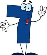 number 7 with arms and legs