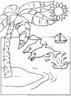 Palm Tree Coloring Book Page