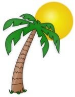 Palm Tree and sun drawing