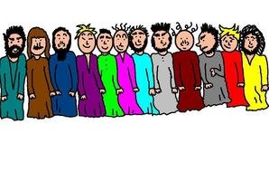 12 Colorful Disciples Clipart